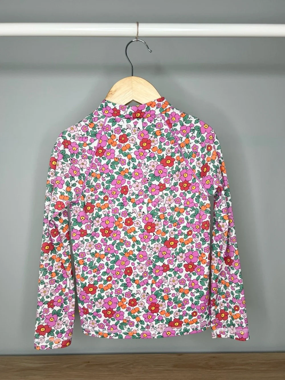 Mini Boden - Sunsafe Patterned Rash Vest and Swim Shorts - Apple Blossom Floral - Picture 4 of 7